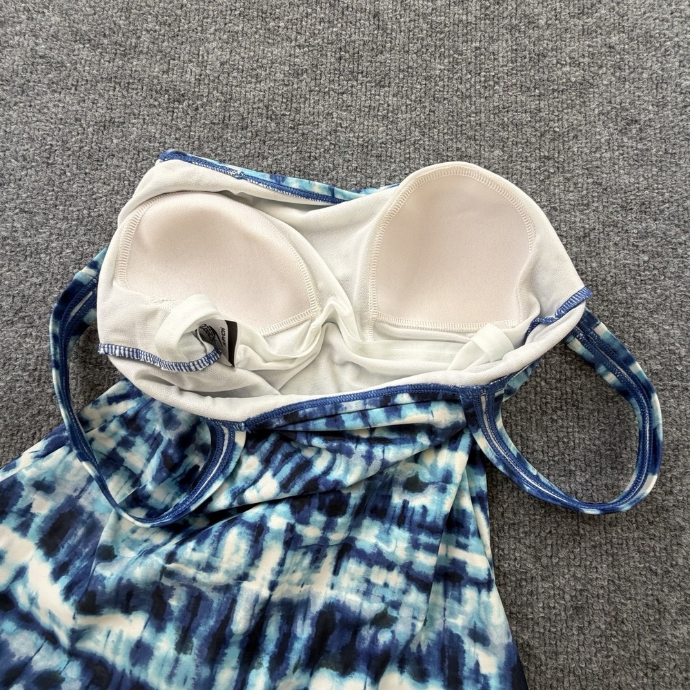Speedo One Piece Swimsuit Blue Tie Dye Padded Athletic Swim Women S - Picture 7 of 8